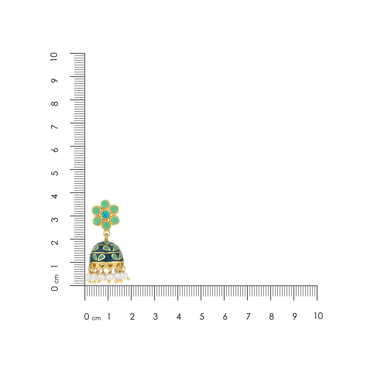 925 Sterling Silver Heritage Floral Enamel Jhumka for Women