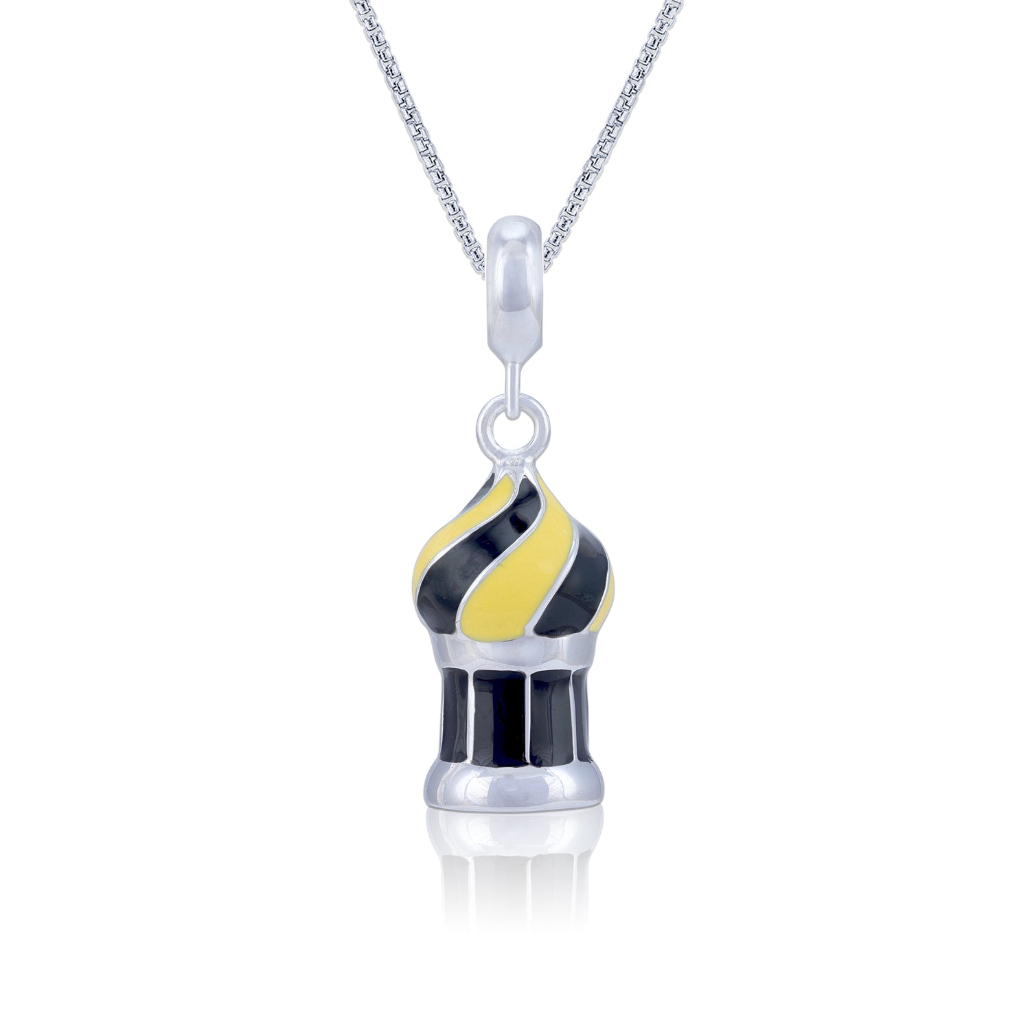 925 Sterling Silver Heritage Dome Accent Charm Pendant for Women