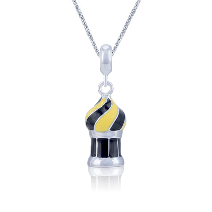 925 Sterling Silver Heritage Dome Accent Charm Pendant for Women