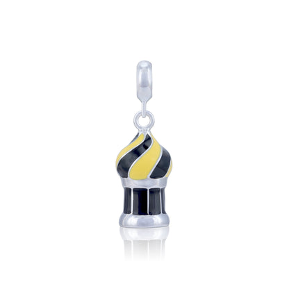 925 Sterling Silver Heritage Dome Accent Charm Pendant for Women
