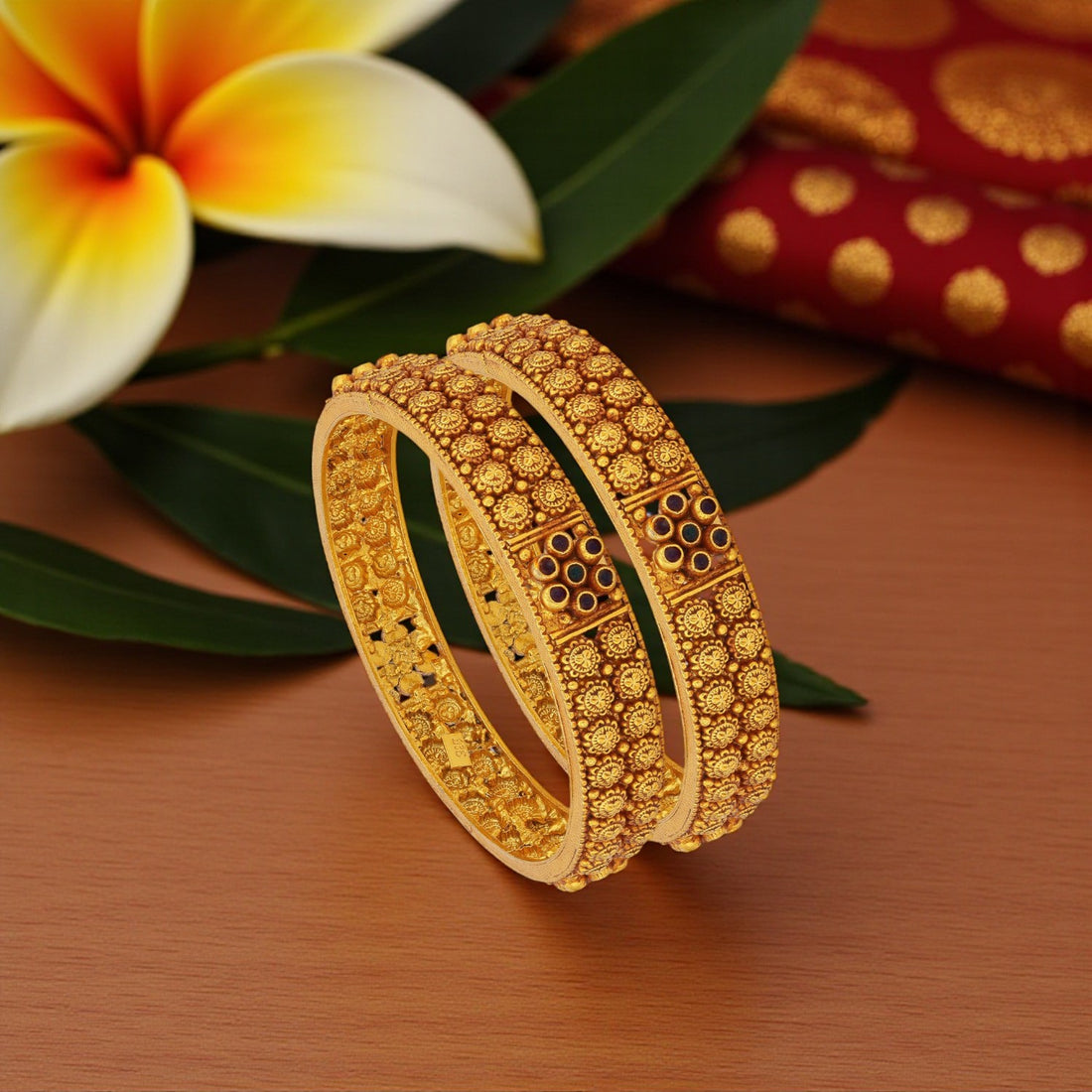 925 Sterling Silver Heritage Floral Cluster Bangle for Women