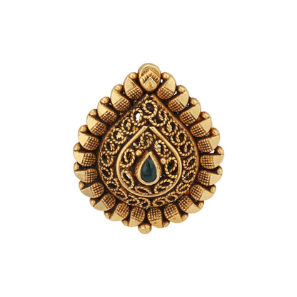 925 Sterling Silver Heritage Temple Teardrop Finger Ring for Women