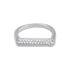 925 Sterling Silver Horizontal Bar Top Ring for Women