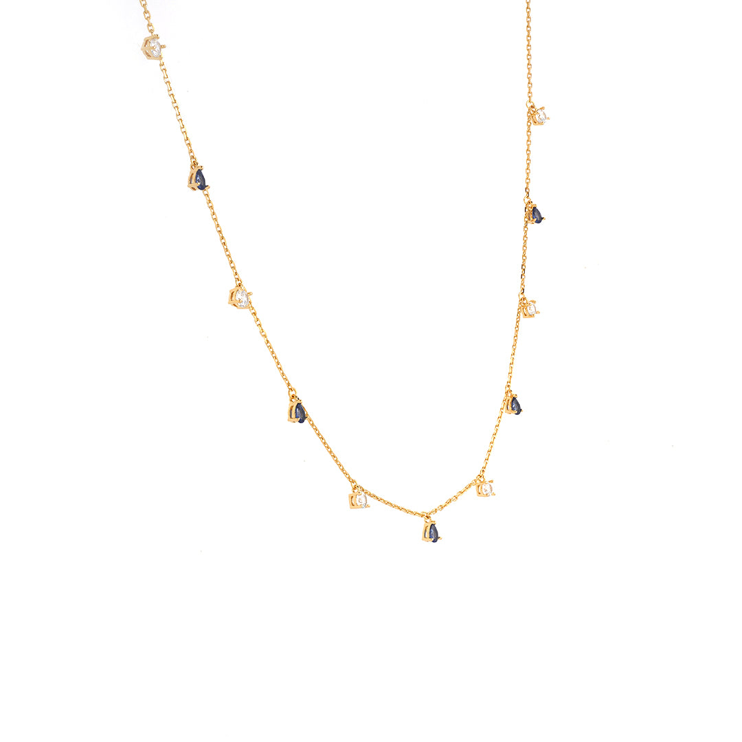 925 Sterling Silver Icy Blue Drop Necklace 