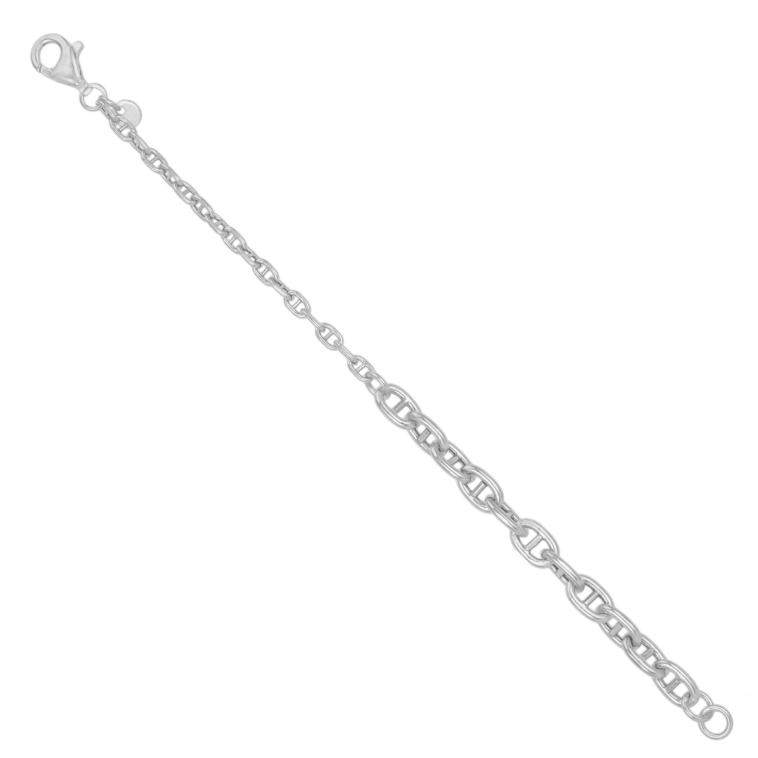 925 Sterling Silver Infinity Anchor Link Bracelet for Men