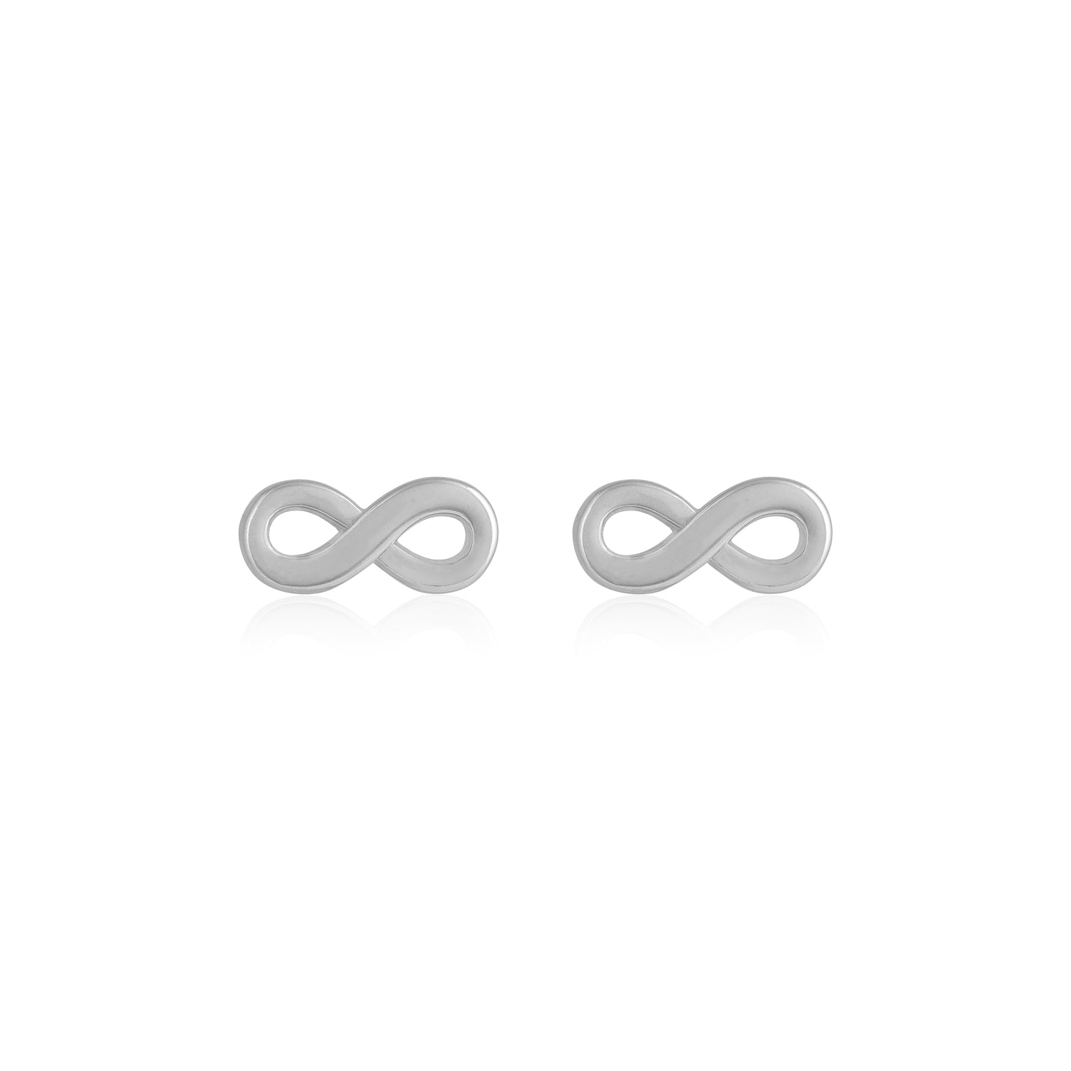 925 Sterling Silver Infinity Shaped Rhodium Plated Silver Stud For Women