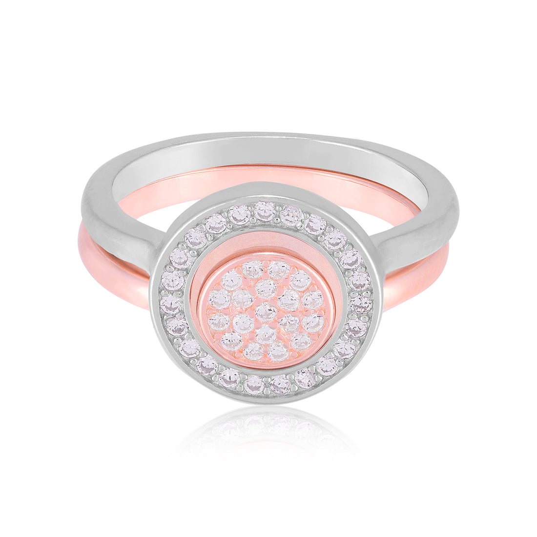 925 Sterling Silver Inter Loop Dual Tone Detachable Ring for Women