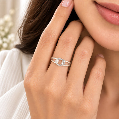 925 Sterling Silver Interlocked Silver Ring
