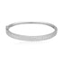 925 Sterling Silver Interlocked Pave Tapered Basket Weave Texture Bracelet for Women
