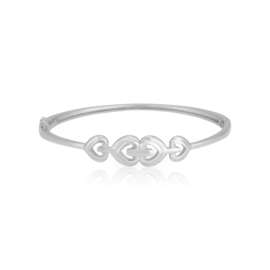 925 Sterling Silver Intertwine Love Rhodium Plated Bracelet for Women