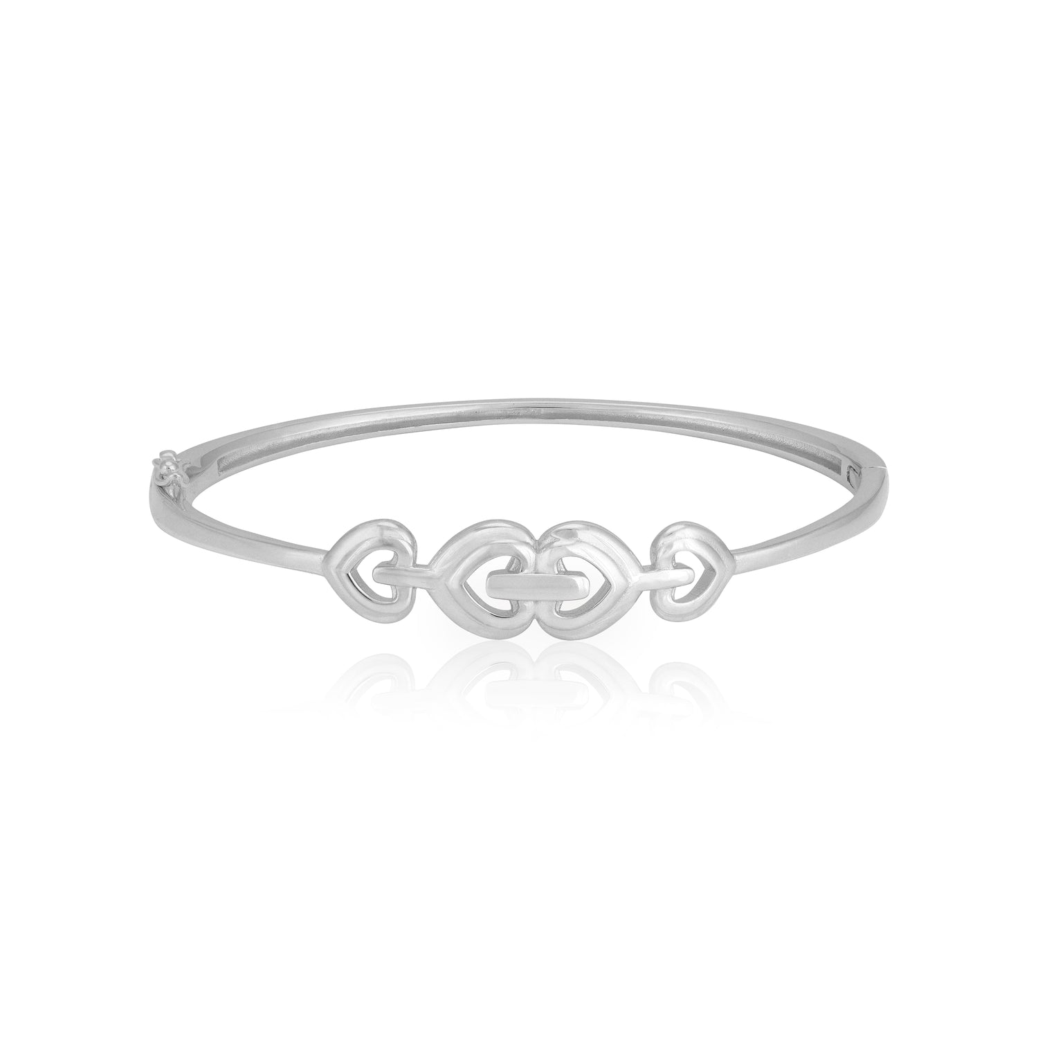925 Sterling Silver Intertwine Love Rhodium Plated Bracelet for Women