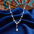 925 Sterling Silver Ivory Pearl Garland Minimalist Drop Necklace for Women