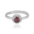 925 Sterling Silver January Month Red Circle Garnet Birthstone Ring For Women
