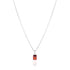 925 Sterling Silver January Month Square Red Garnet Birthstone Chain Pendant For Women