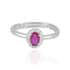 925 Sterling Silver July Month Oval Ruby Birthstone Ring For Women