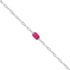 925 Sterling Silver July Month Square Ruby Birthstone Bracelet For Women