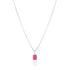 925 Sterling Silver July Month Square  Ruby Birthstone Chain Pendant For Women