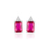 925 Sterling Silver July Month Square Ruby Birthstone Stud For Women