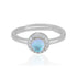 925 Sterling Silver June Month Circle Moonstone Birthstone Ring For Women