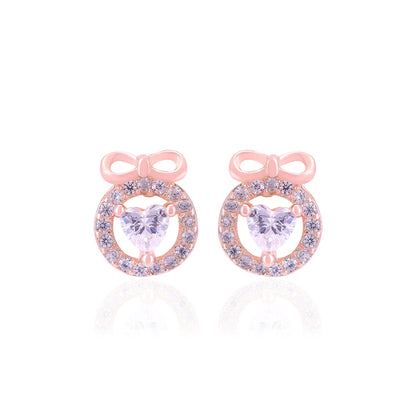925 Sterling Silver Knotted Love Heart Earrings For Women