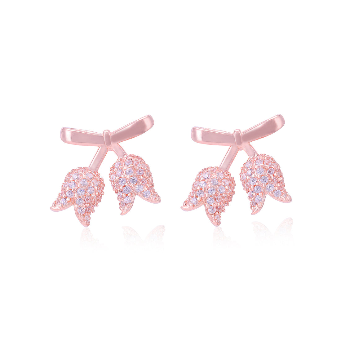 925 Sterling Silver Knotted Tulip Flower Earrings For Women
