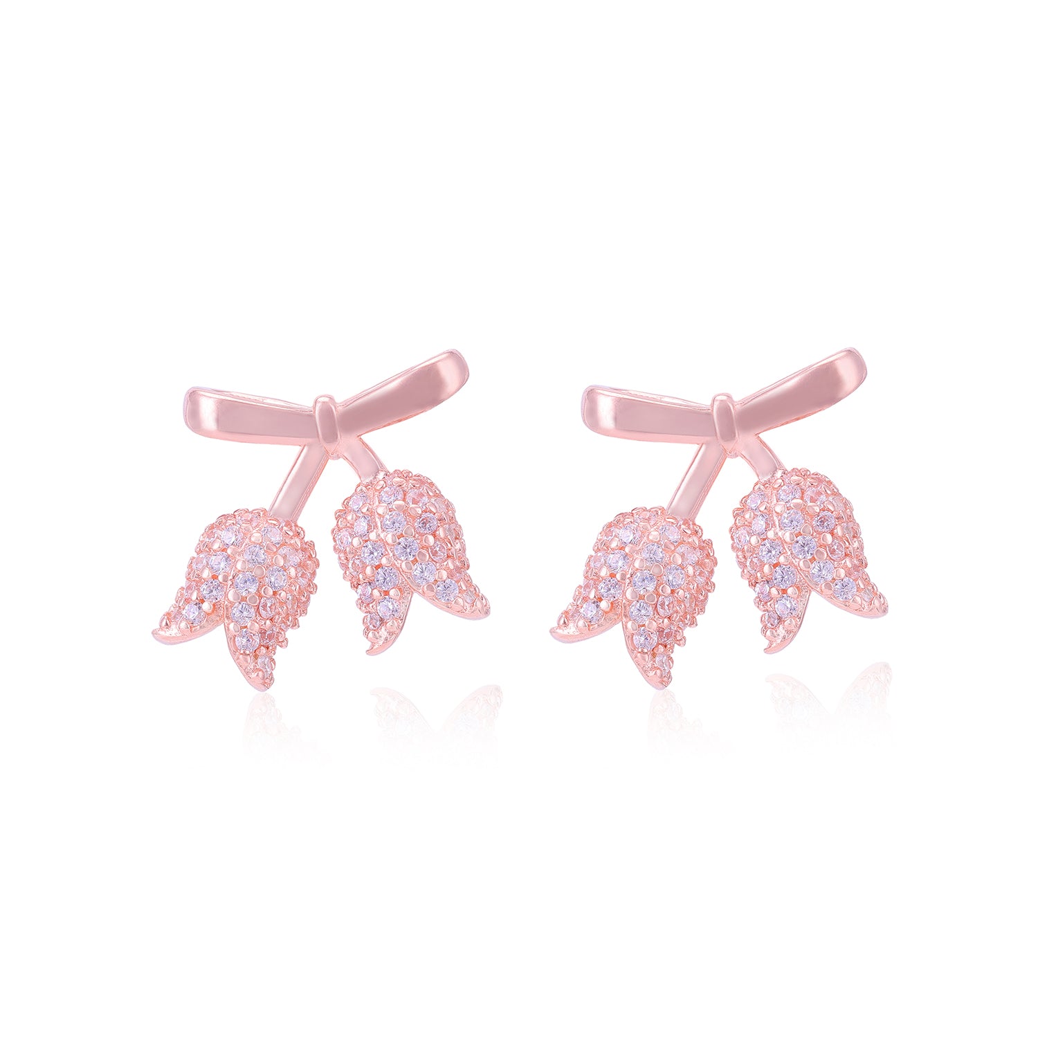 925 Sterling Silver Knotted Tulip Flower Earrings For Women