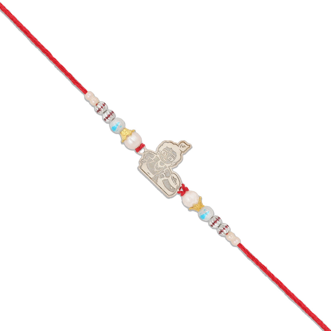 925 Sterling Silver Krishna Embracing Delight Rakhi Bracelet For Brother
