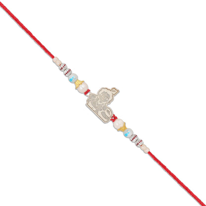 925 Sterling Silver Krishna Embracing Delight Rakhi Bracelet For Brother