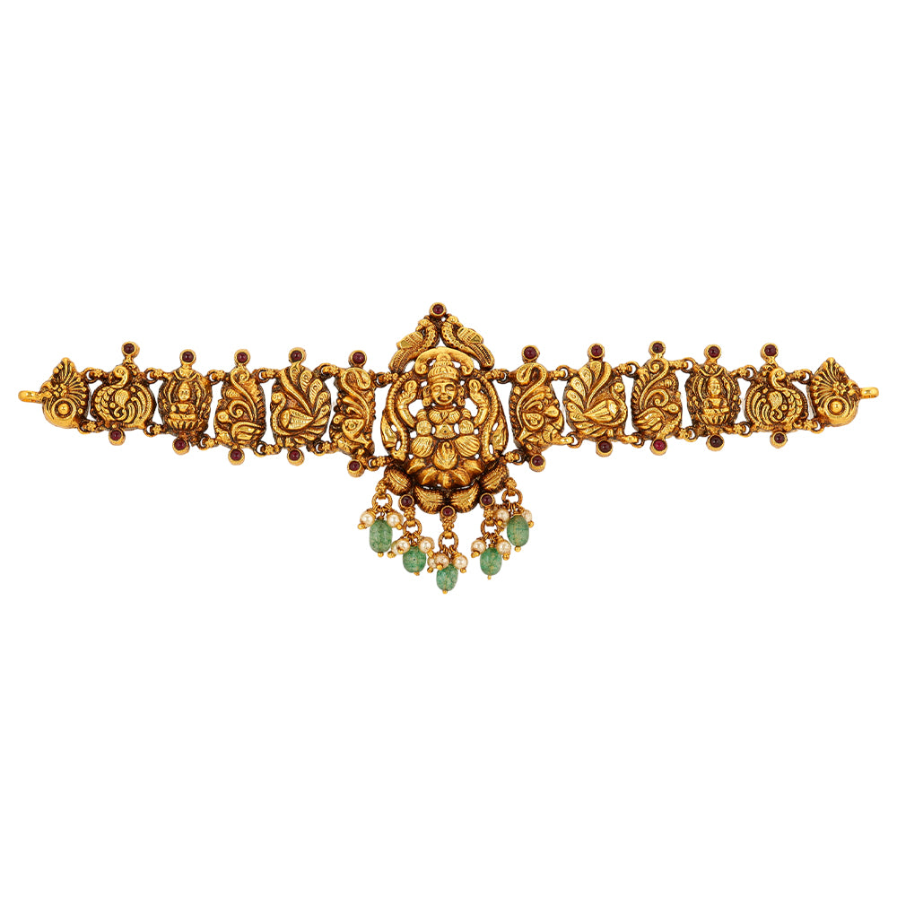 925 Sterling Silver Lakshmi Exquisite Peacock Gold Plated Vankki For Women