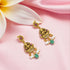 925 Sterling Silver Lakshmi Heritage Green Drop Earrings for women