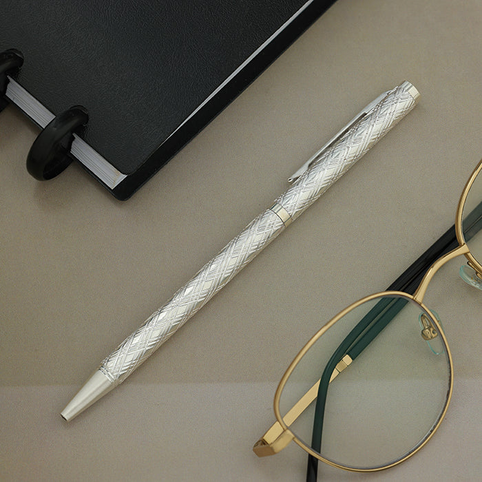 925 Sterling Silver Lattice Weave Signature Pen for Men