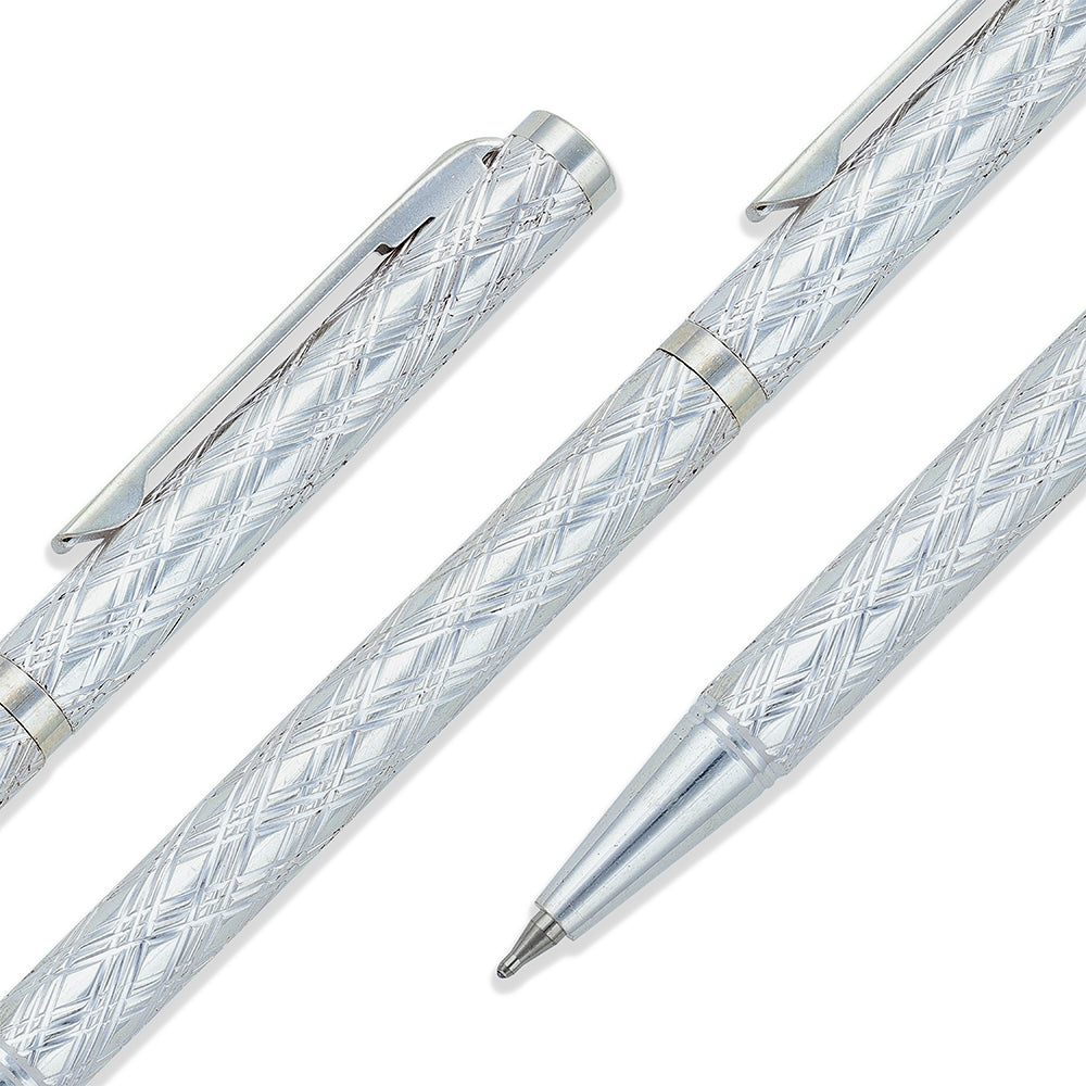925 Sterling Silver Lattice Weave Signature Pen for Men 2