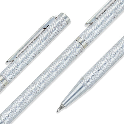 925 Sterling Silver Lattice Weave Signature Pen for Men 2