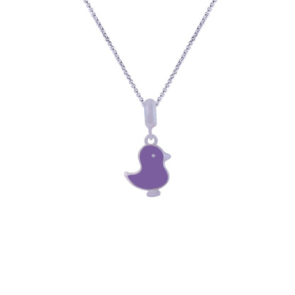 925 Sterling Silver Lavender Flutter Rhodium Plated Pendant For Kids