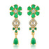 925 Sterling Silver Layered Green Flower Teardrop Gold Plated Earrings for Women