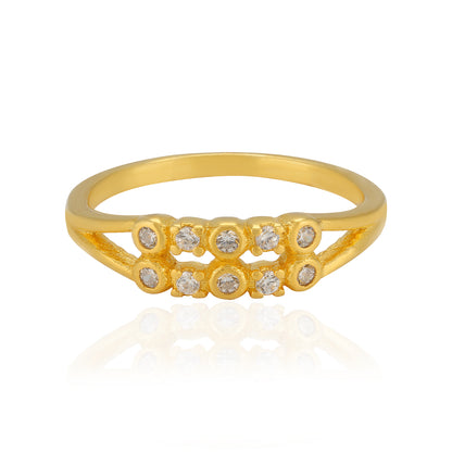 925 Sterling Silver Layered LuxeCluster Gold Plated Ring for Women