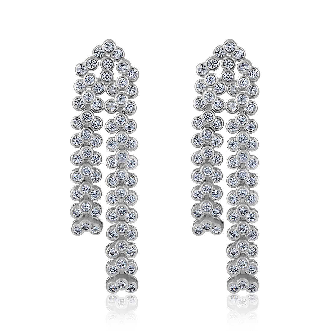 925 Sterling Silver Layered Orbit-Inspired Dangle Earrings for Women
