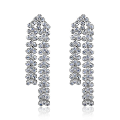 925 Sterling Silver Layered Orbit-Inspired Dangle Earrings for Women