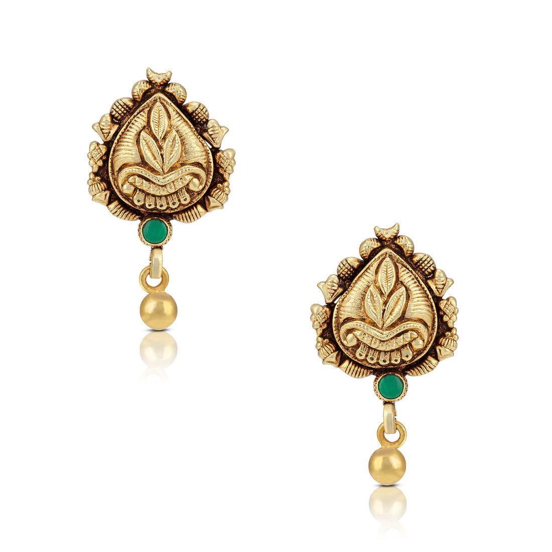 925 Sterling Silver Leaf Charm Golden Drop Earring for Women