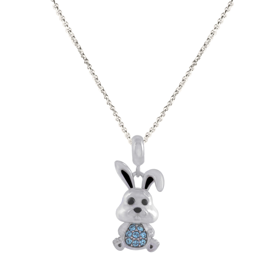 925 Sterling Silver Lil Bunny Rhodium Plated Pendant For Kids