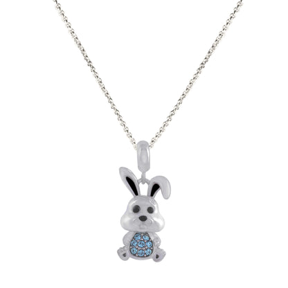 925 Sterling Silver Lil Bunny Rhodium Plated Pendant For Kids