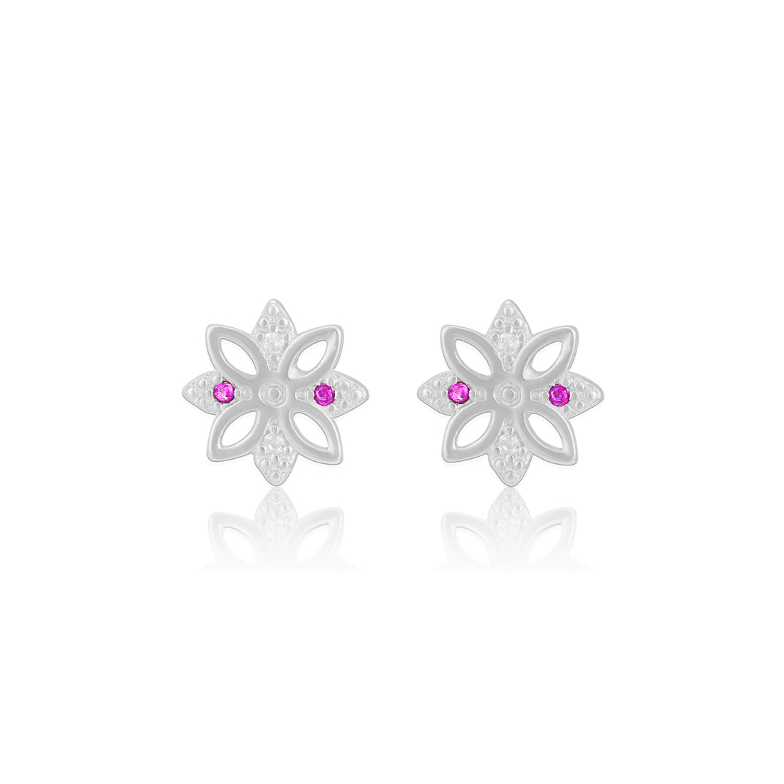 925 Sterling Silver Lily Shine Rhodium Plated Earrings For Women