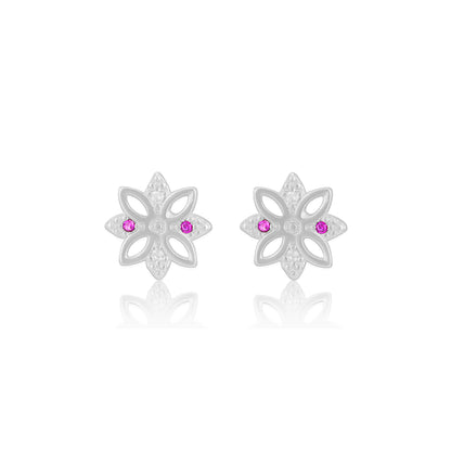 925 Sterling Silver Lily Shine Rhodium Plated Earrings For Women