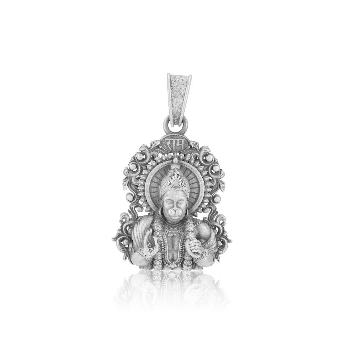 925 Sterling Silver Lord Hanuman Blessing Oxidised Pendant