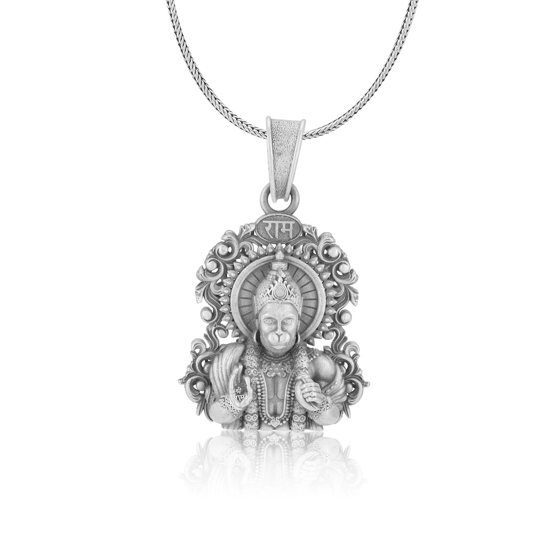925 Sterling Silver Lord Hanuman Blessing Oxidised Pendants for Men & Women