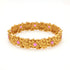 925 Sterling Silver Lotus Crest Pink Feathered Grace Bangle For Women