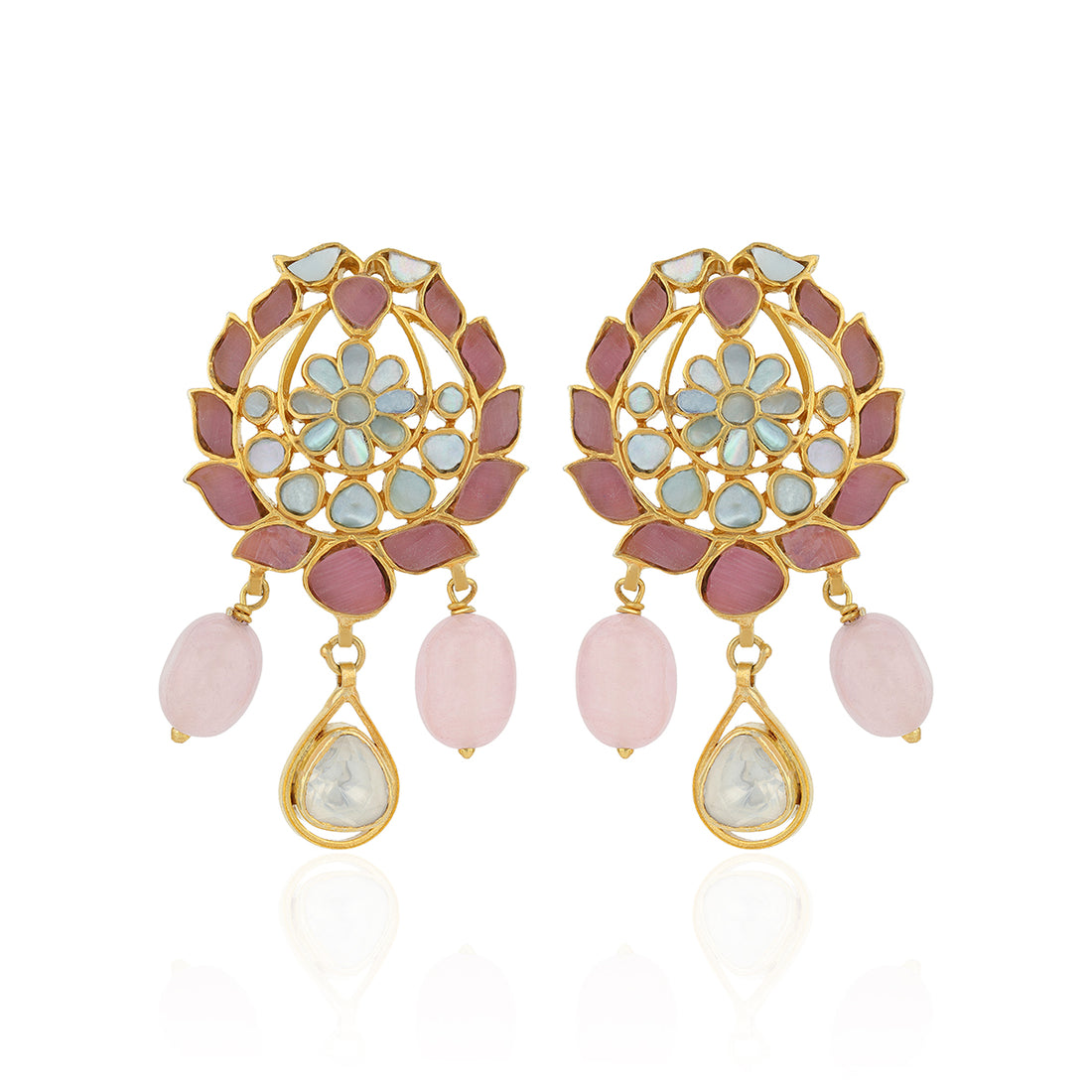 925 Sterling Silver Lotus Pearl Drop Earrings for Women