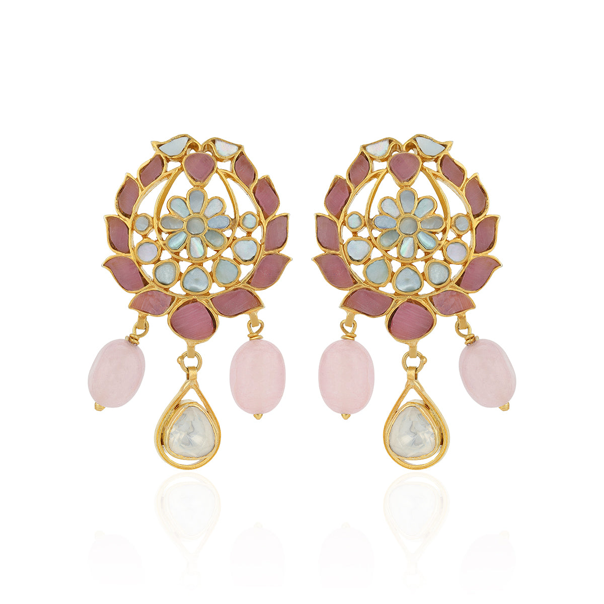 925 Sterling Silver Lotus Pearl Drop Earrings for Women