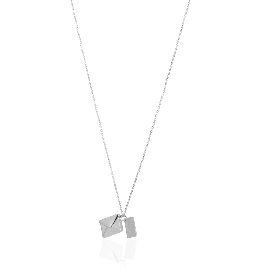 925 Sterling Silver Love Notes Personalized Rhodium Plated Pendant Chain