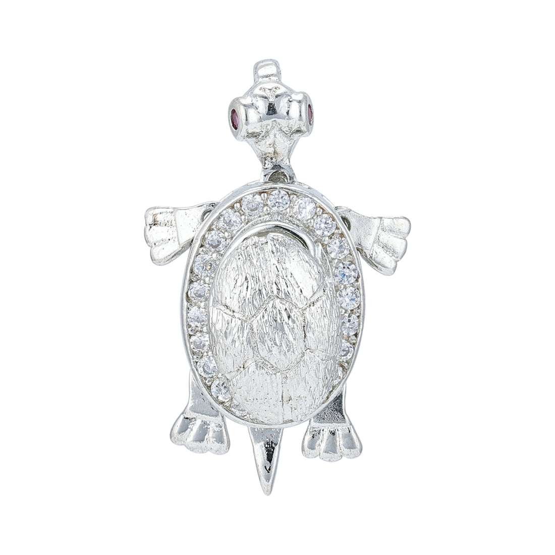925 Sterling Silver Lucky Turtle Shell Rhodium Plated Pendant for Women